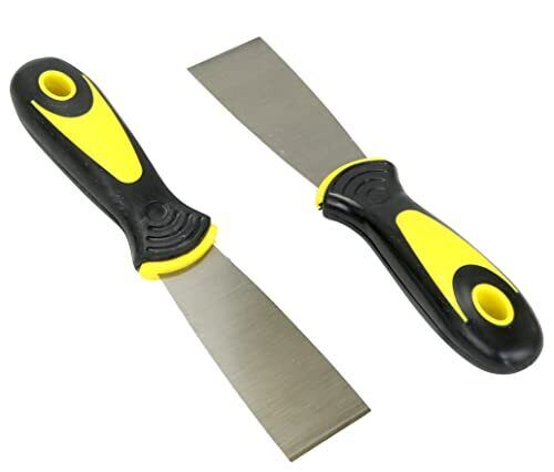 4-Pack Soft Grip Handle Putty Scraper Knife, Flexible Blade, 1.5-inch Wide - Fresh Stock Dated February 2026