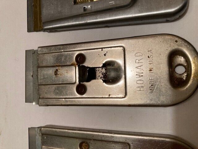 MADE IN USA - 3 RAZOR BLADE SCRAPERS W/ NEW SINGLE EDGE BLADES - FREE SHIP - Fresh Stock Dated February 2026