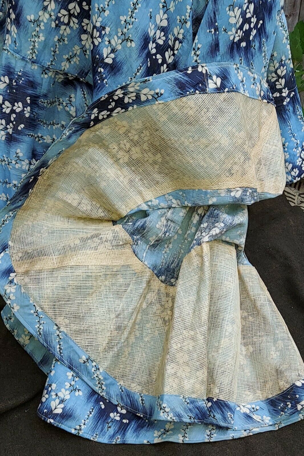 BLUE FLORAL 1920's-30'S COTTON PRINT SKIRT, PLAY, BEACHWEAR - Fresh Stock Dated December 2025