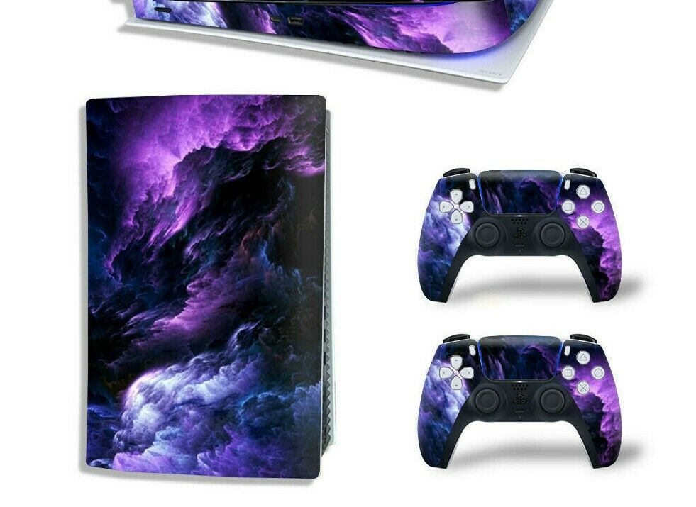 For PS5 Digital Edition Console & 2 Controller Rolling Cloud Vinyl Wrap Skin - Fresh Stock Dated February 2026