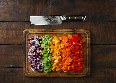 Kessaku Butcher Cleaver Nakiri Knife 67-Layer Japanese Damascus Steel, 7-Inch - Fresh Stock Dated December 2025