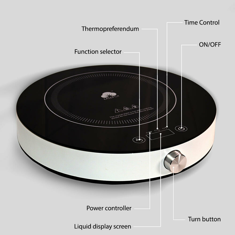 EASEPOT Portable Induction Cooktop 1800W Burner Countertop Cooker Hot Pot Stove - Fresh Stock Dated December 2025
