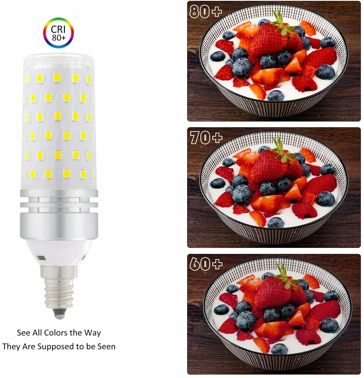 E12 LED Bulb,16W LED Candelabra Bulb 100 Watt Equivalent, Daylight White 6000K - Fresh Stock Dated February 2026