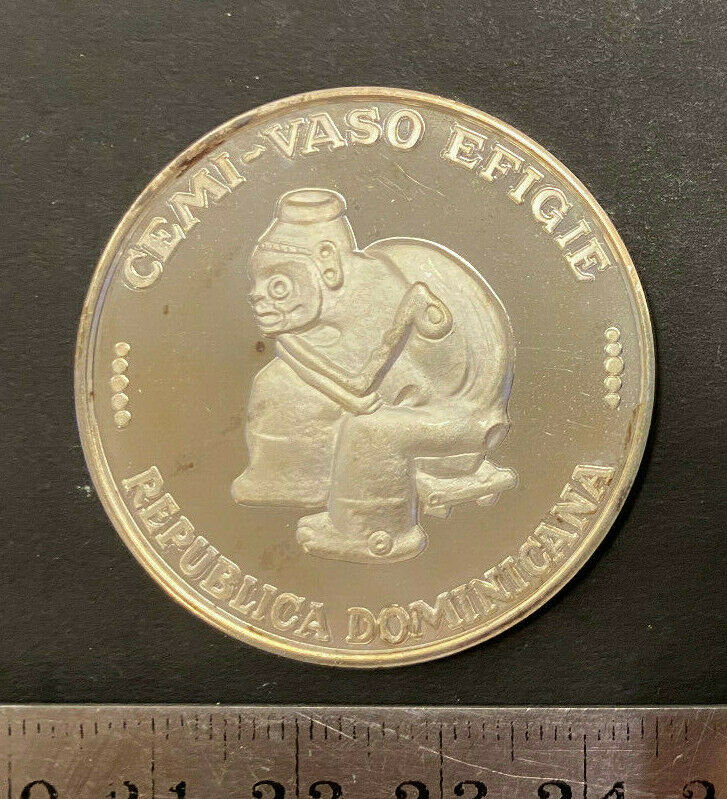 Republica Dominicana1980, MUSEO DEL HOMBRE DOMINICANO ARTE TAINO, Silver 1.0 oz - Fresh Stock Dated February 2026