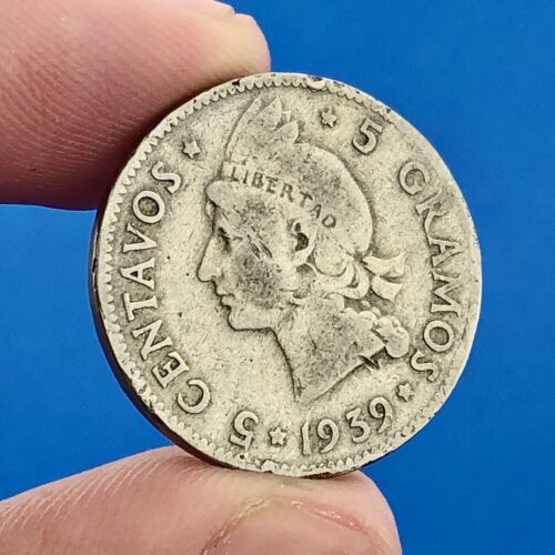 1939 Dominican Republic 5 Centavos 5 Grammos Tough Key Date Low Mintage Coin - Fresh Stock Dated February 2026
