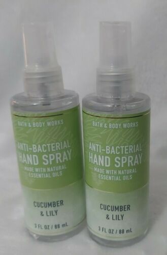2-Pack Cucumber & Lily NEW Anti-Bacterial Spray Sanitizer 3 oz Bath & Body Works - Fresh Stock Dated February 2026