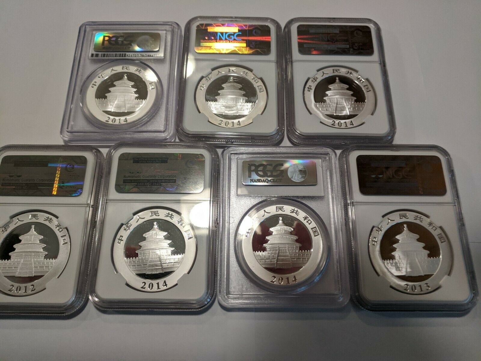 2012/13/14 - (20) 1 oz. Silver Coins  China Panda Set  Cert. MS70 - Fresh Stock Dated February 2026