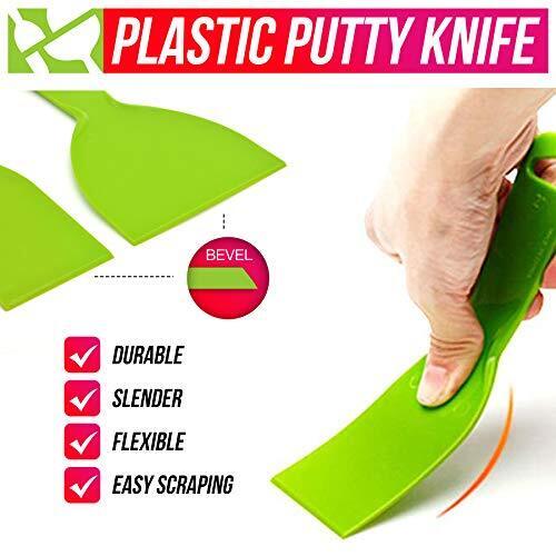 BANGBANGSING 4 Pack Putty Knife, Large Size Pack, Flexible Plastic Paint Scraper - Fresh Stock Dated February 2026