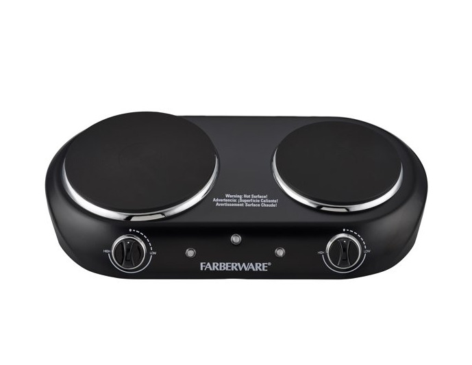 Farberware Royalty 1800 W Double Burner Black Electric Cooktop, 1 Each - Fresh Stock Dated February 2026