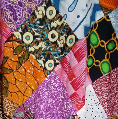 Vintage Handmade Patchwork Maxi Skirt Cotton 60s 70s Large - Fresh Stock Dated February 2026