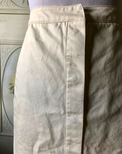VTG 90s CK CALVIN KLEIN ITALY-MADE PENCIL SKIRT IVORY SNAP-UP COTTON 4 40 EUC - Fresh Stock Dated December 2025