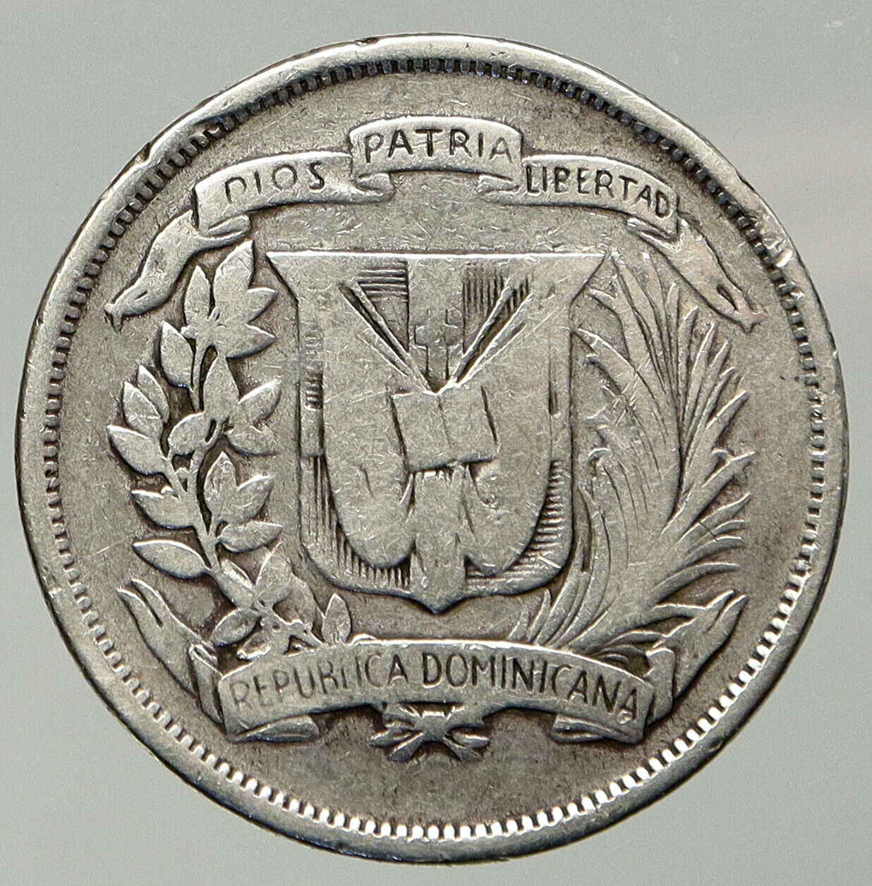 1937 DOMINICAN REPUBLIC Silver Liberty LIBERTO Silver MEDIO 1/2 PESO Coin i92589 - Fresh Stock Dated December 2025