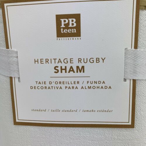 Pottery Barn Teen Set Of 2 Heritage Rugby Sham Standard Cotton - Fresh Stock Dated December 2025