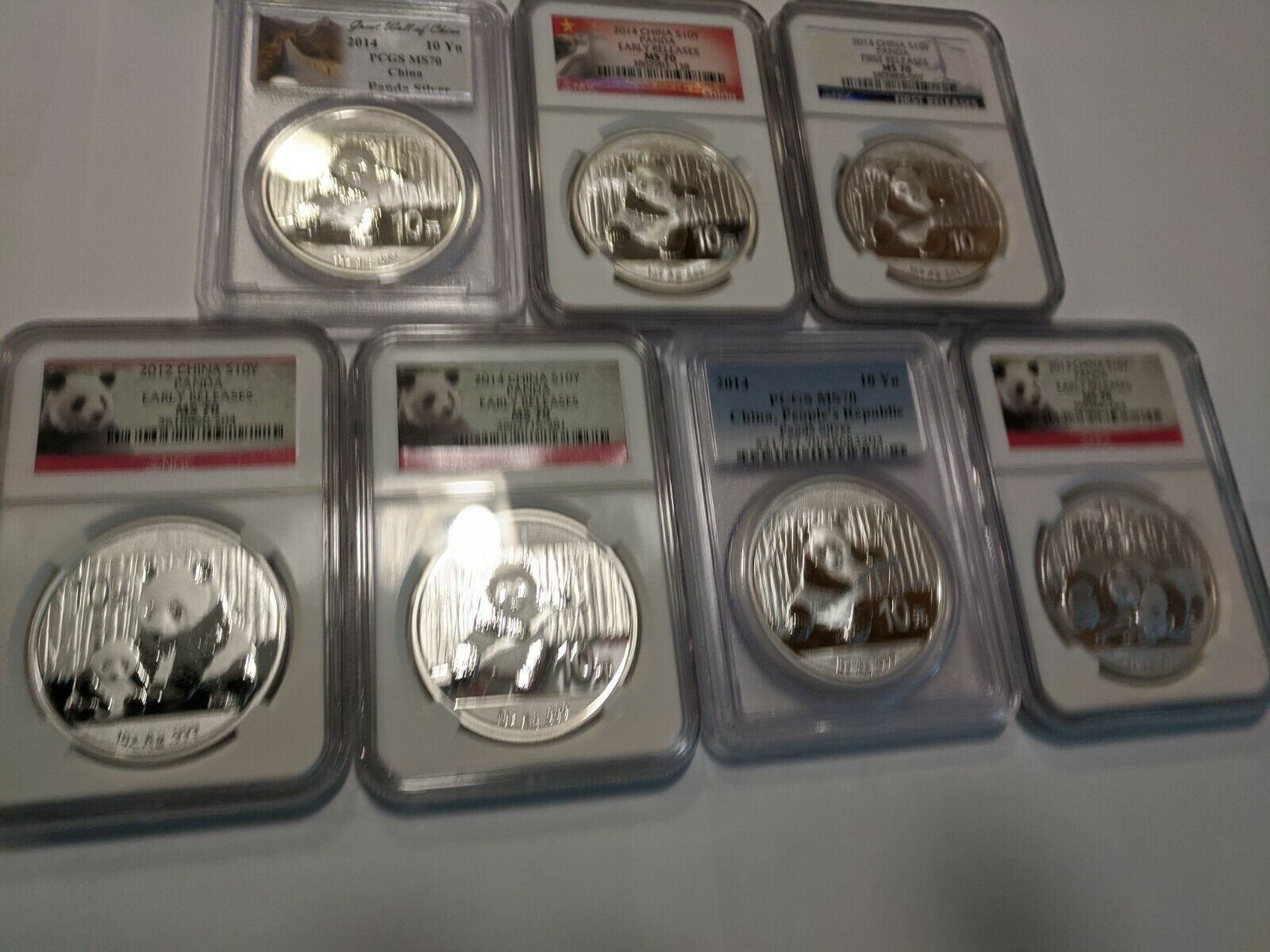 2012/13/14 - (20) 1 oz. Silver Coins  China Panda Set  Cert. MS70 - Fresh Stock Dated February 2026