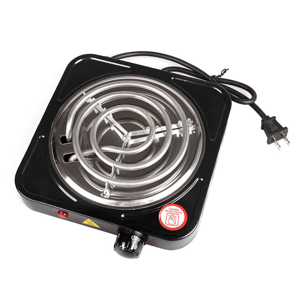 1000W Portable Single Electric Burner Hot Plate Camping Stove Stainless 110V - Fresh Stock Dated February 2026