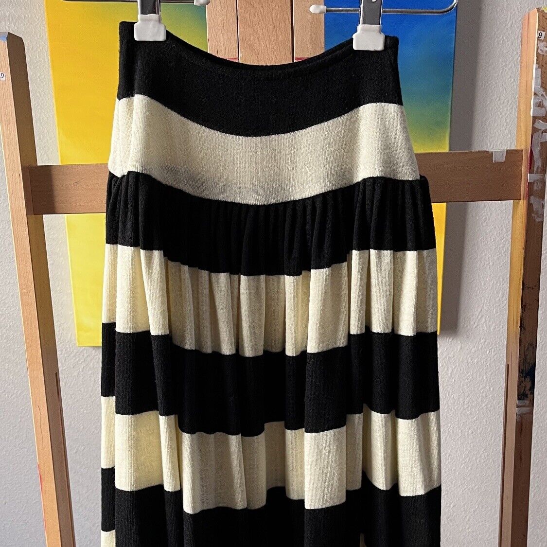 Original Vintage NORMA KAMALI Striped High Waist Circle Skirt Size Small - Fresh Stock Dated March 2026