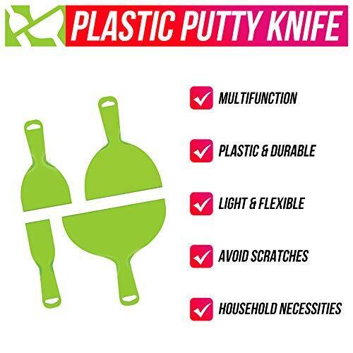 BANGBANGSING 4 Pack Putty Knife, Large Size Pack, Flexible Plastic Paint Scraper - Fresh Stock Dated February 2026