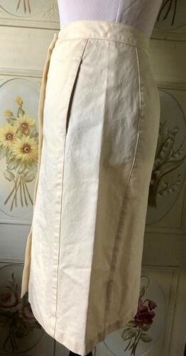 VTG 90s CK CALVIN KLEIN ITALY-MADE PENCIL SKIRT IVORY SNAP-UP COTTON 4 40 EUC - Fresh Stock Dated December 2025