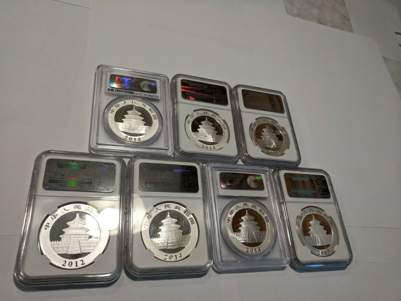 2012/13/14 - (20) 1 oz. Silver Coins  China Panda Set  Cert. MS70 - Fresh Stock Dated February 2026