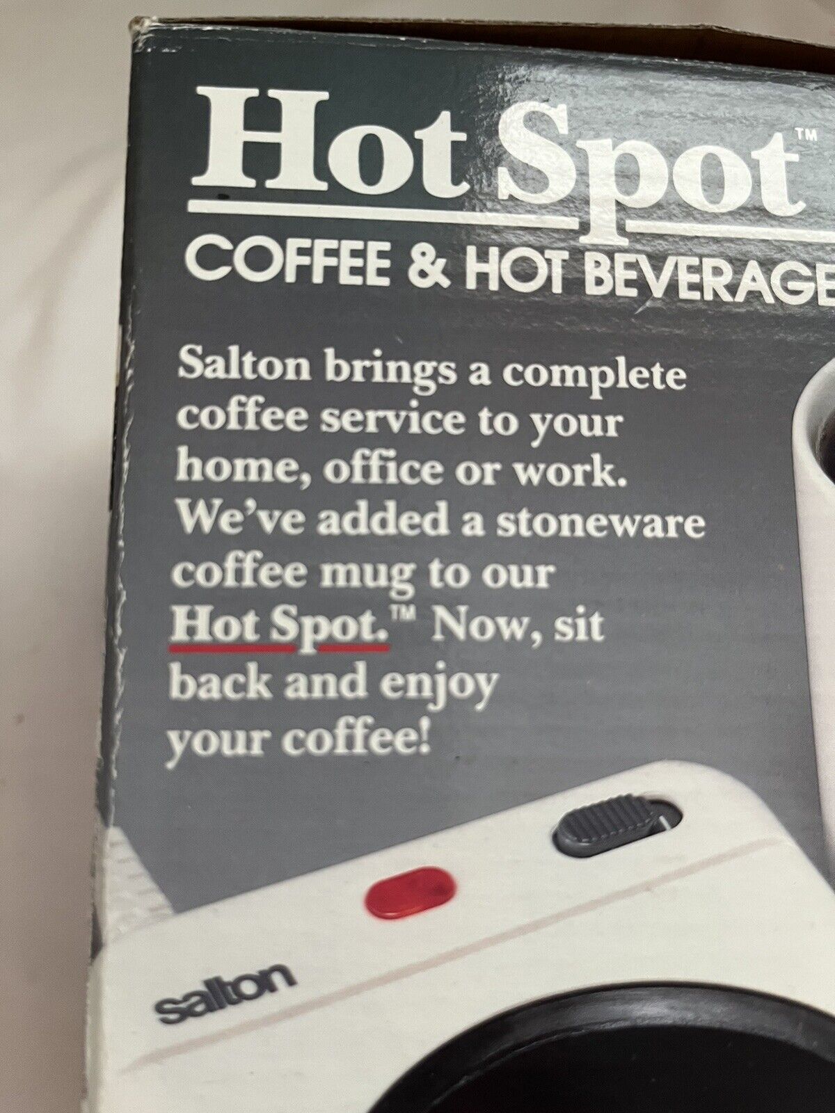 Salton Hot Spot II 2 Coffee Hot Beverage Warmer Ceramic Mug White NEW - Fresh Stock Dated February 2026