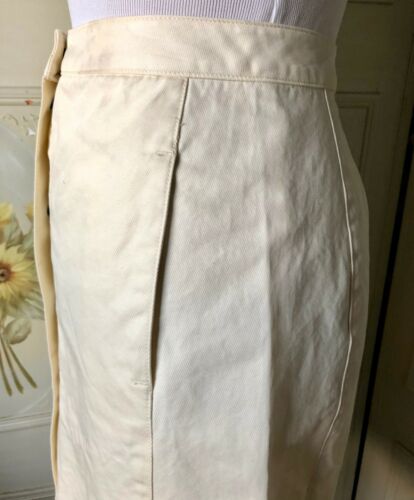 VTG 90s CK CALVIN KLEIN ITALY-MADE PENCIL SKIRT IVORY SNAP-UP COTTON 4 40 EUC - Fresh Stock Dated December 2025