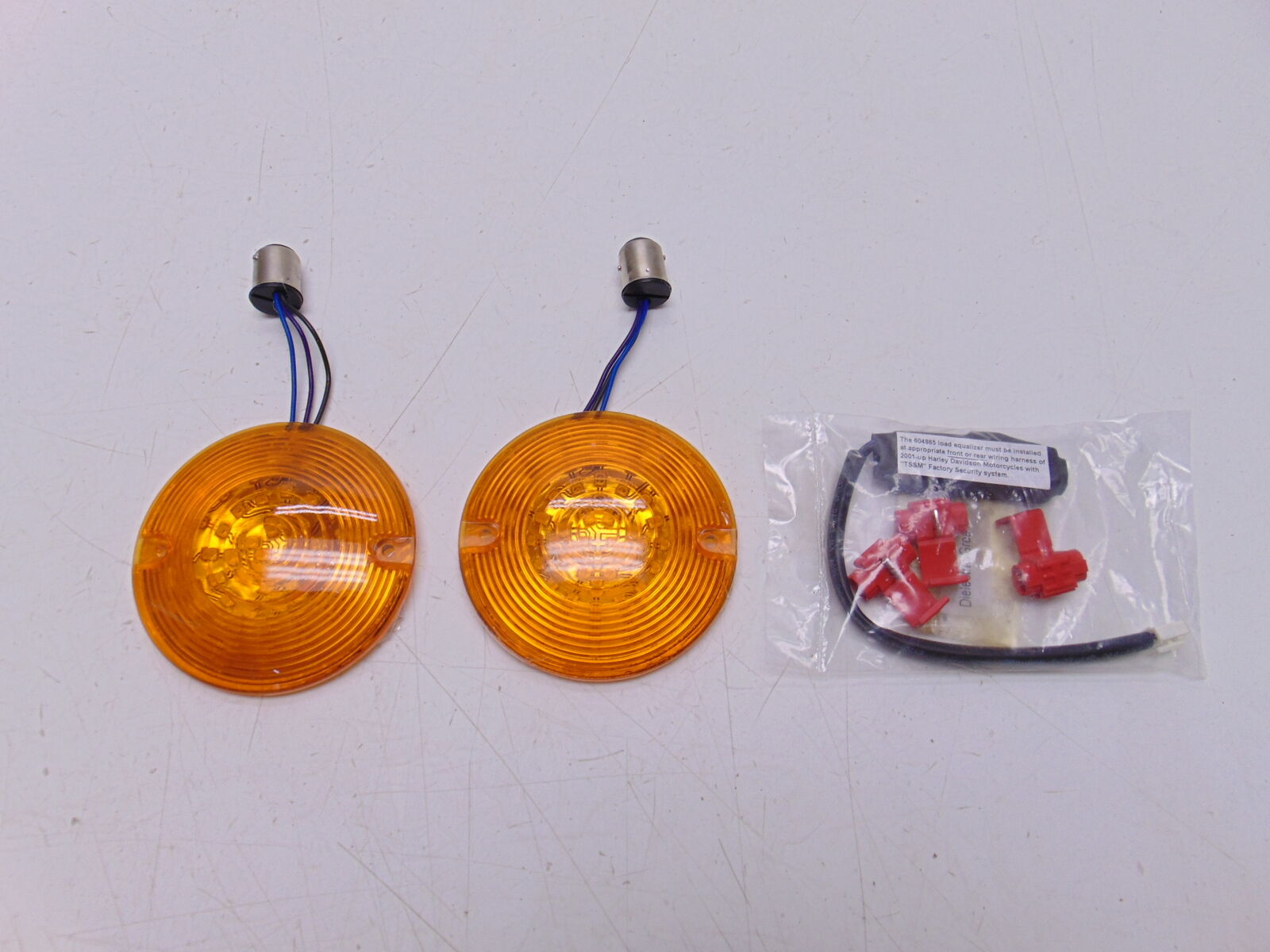 Kuryakyn Harley Davidson Amber Flat Style Turn Signal Inserts Front 4906 - Fresh Stock Dated February 2026