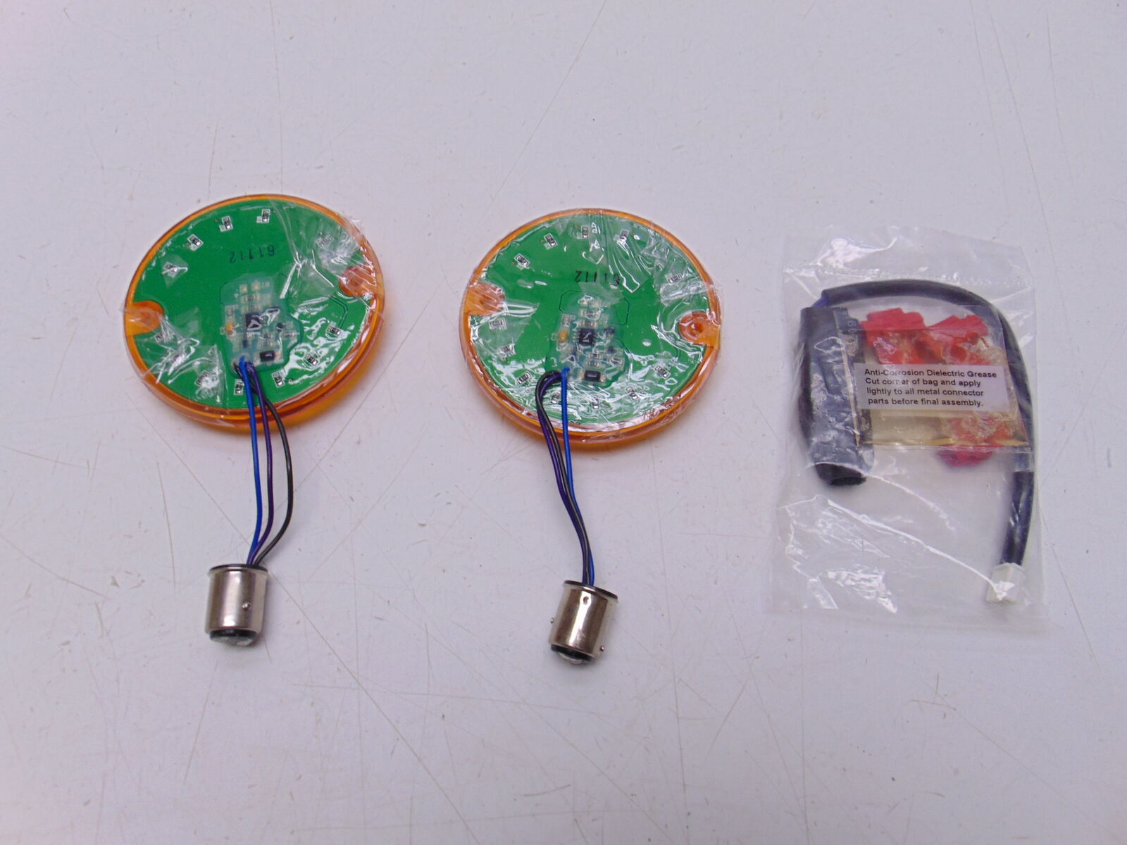 Kuryakyn Harley Davidson Amber Flat Style Turn Signal Inserts Front 4906 - Fresh Stock Dated February 2026