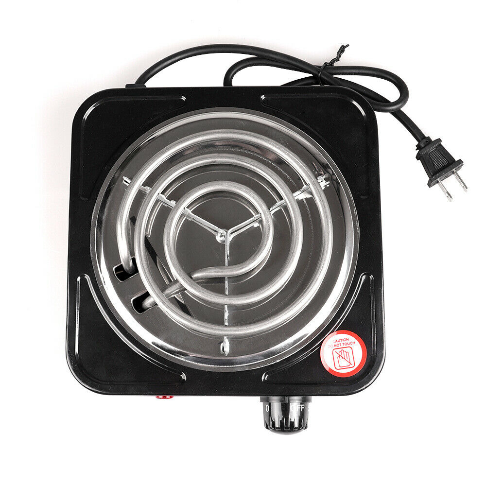 1000W Portable Single Electric Burner Hot Plate Camping Stove Stainless 110V - Fresh Stock Dated February 2026