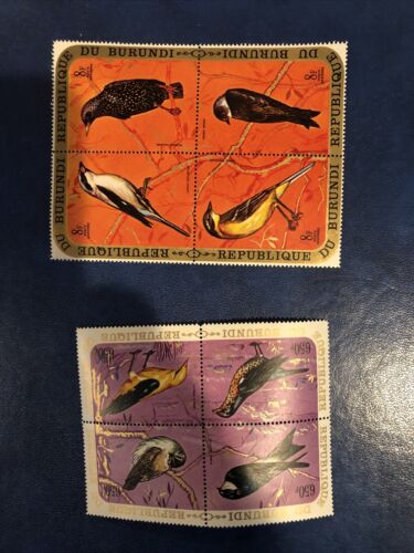 Burundi 337-342 And C132-137 MNH Blocks Of 4, Birds - Fresh Stock Dated December 2025