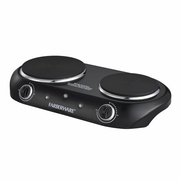 Electric Cooktop Double Burner 1800W Portable Kitchen Stove Electric Black NEW - Fresh Stock Dated February 2026