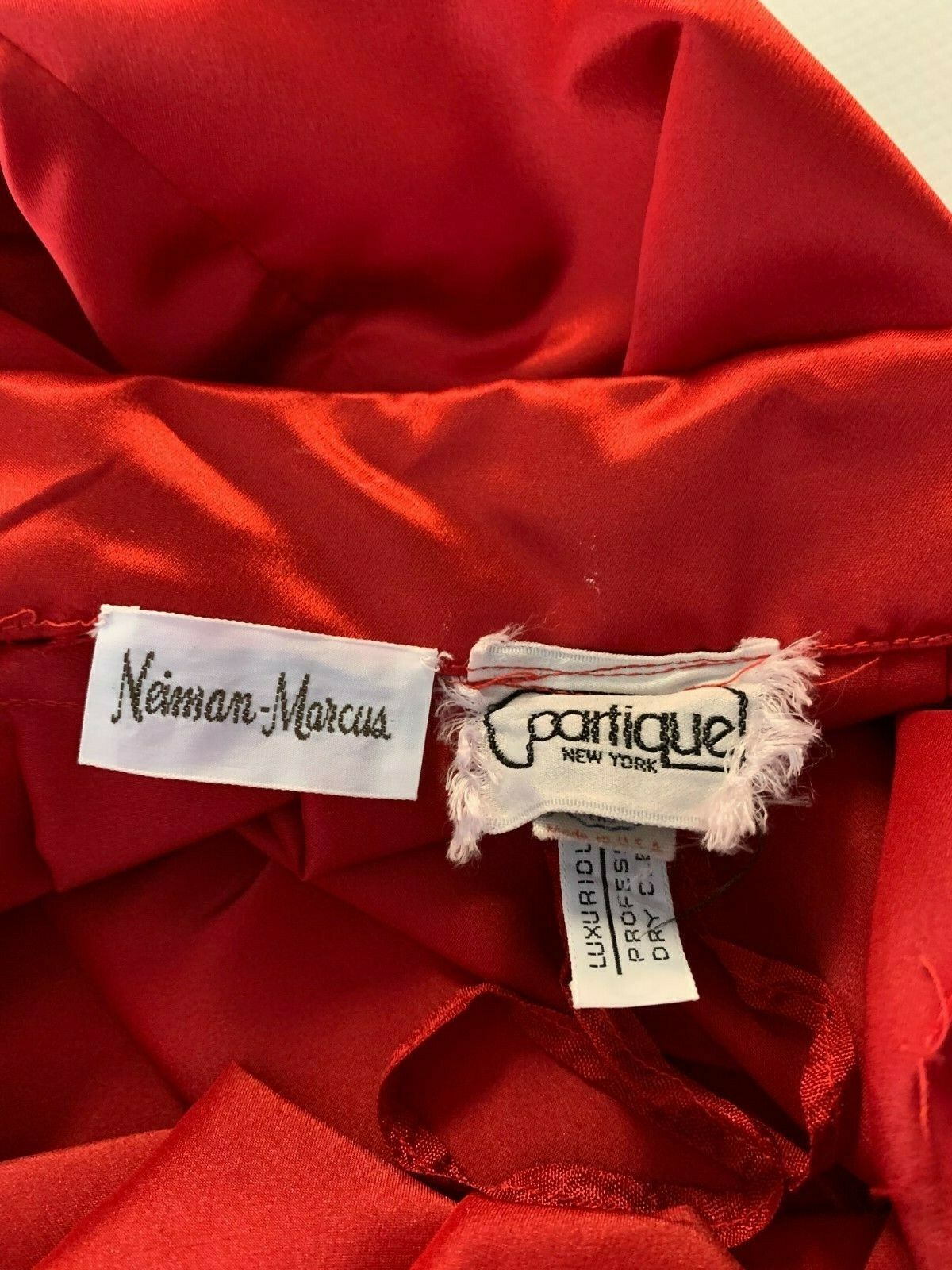 Vintage Neiman's Partique A Line Pleated Skirt High Waist Maxi Red Satin 4 - Fresh Stock Dated February 2026
