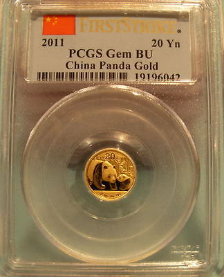 China 2011 Gold 5 Coin Full Panda First Strike Set All Coins PCGS Gem BU - Fresh Stock Dated February 2026