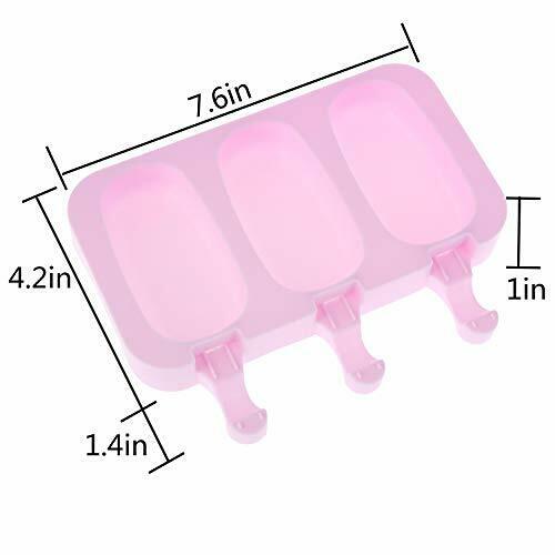Popsicle Molds Silicone Ice Pop Molds 3 Cavities Homemade Ice Cream Mold with... - Fresh Stock Dated February 2026