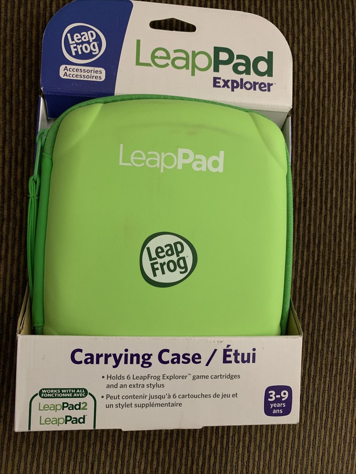 LeapFrog LeapPad LeapPad 2 Explorer Carrying Case Holds 6 Cartridges - GREEN NEW - Fresh Stock Dated December 2025