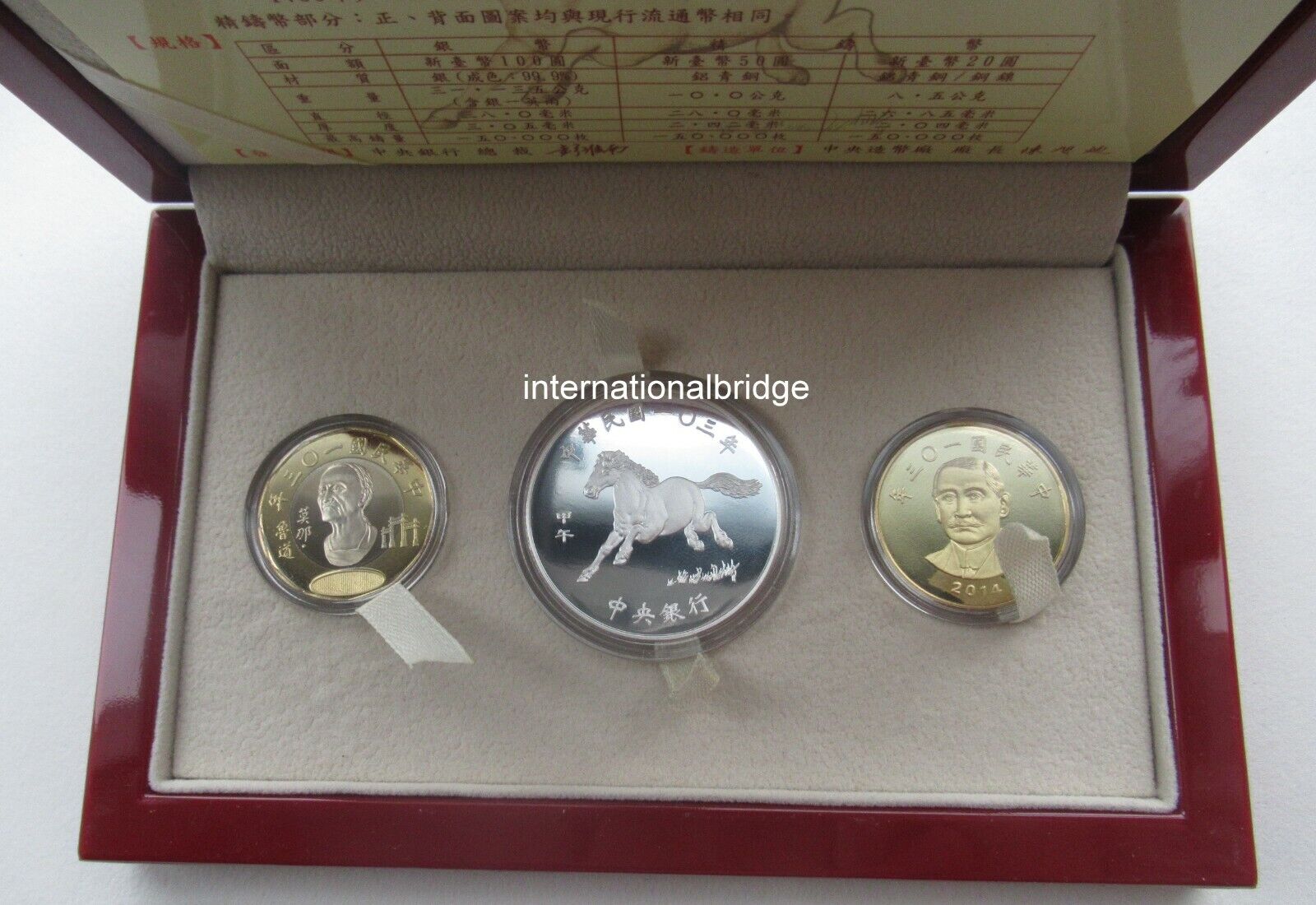 China Taiwan 2014 Lunar Horse Zodiac Commemorative Coin Set Silver Coin 1oz - Fresh Stock Dated February 2026