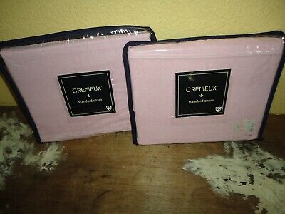 DANIEL CREMIEUX CLASSIC OXFORD PINK CHAMBRAY (2) STANDARD PILLOW SHAMS 20 X 26 - Fresh Stock Dated December 2025