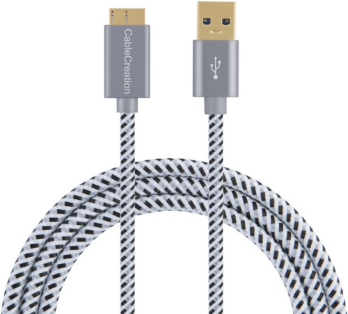 USB 3.0 Micro Cable, CableCreation A to B Cord, 3.3ft, Grey - Fresh Stock Dated February 2026