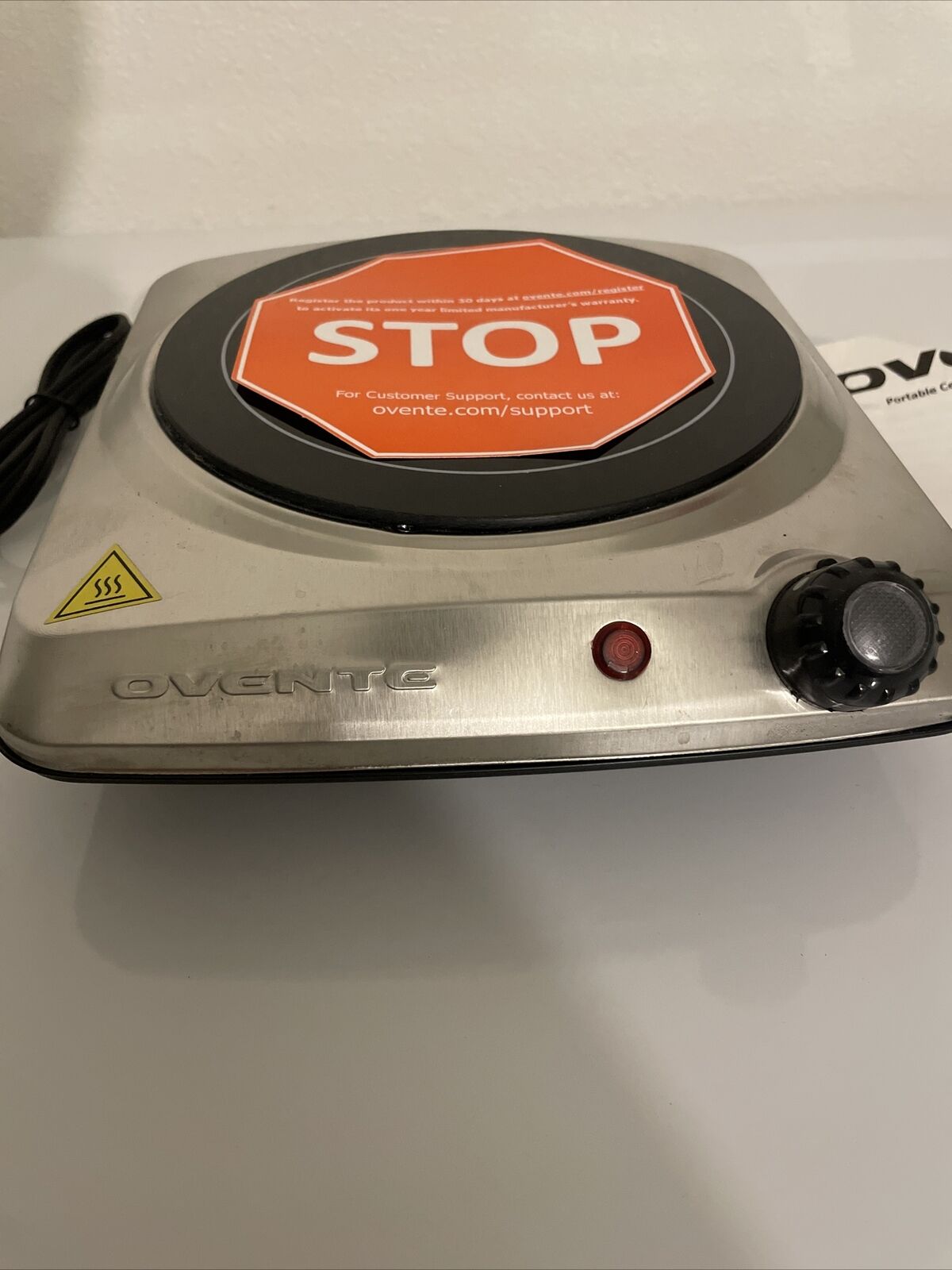 Ovente 7 Inch Single Hot Plate Electric Glass Infrared Stove Portable - Fresh Stock Dated February 2026