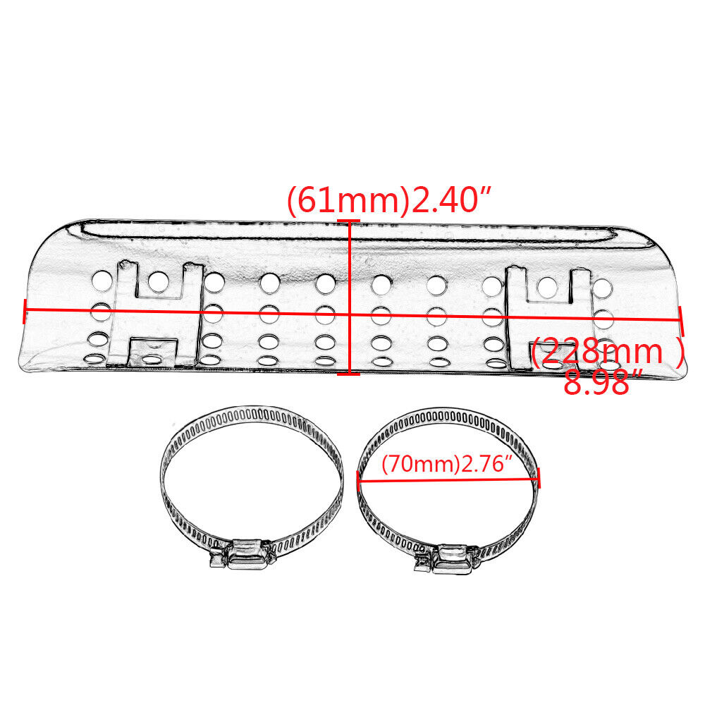 Universal Bike Curved Chrome Exhaust Muffler Pipe Heat Shield Cover Heel Guard - Fresh Stock Dated February 2026