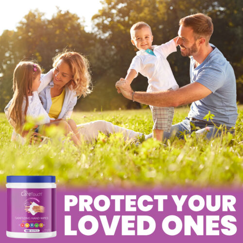 Care Touch Hand Sanitizing Wipes (3 Canisters) | 480 Antiseptic Wipes - Fresh Stock Dated February 2026