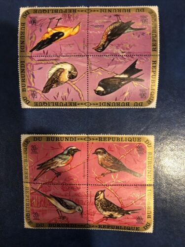 Burundi 337-342 And C132-137 MNH Blocks Of 4, Birds - Fresh Stock Dated December 2025