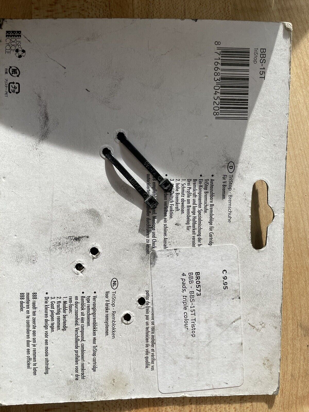 BBB Tri stop brake shoe V-brake BBS-15T - Fresh Stock Dated February 2026