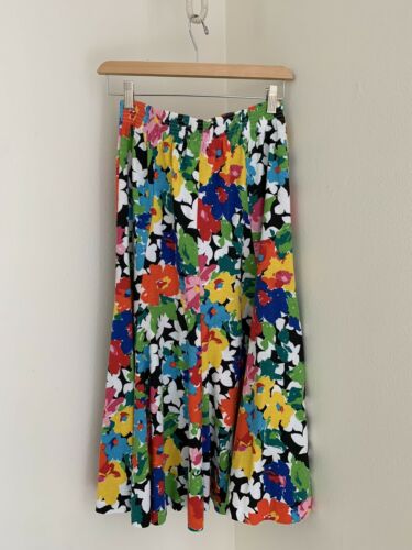 vintage 90s peter popovitch floral a-line cotton skirt - Fresh Stock Dated February 2026