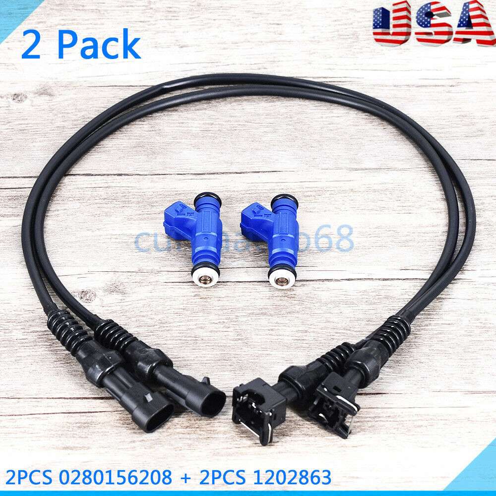 2 Fuel Injector & Connector Harness For Polaris RZR Ranger Sportsman 700 800 EFI - Fresh Stock Dated February 2026
