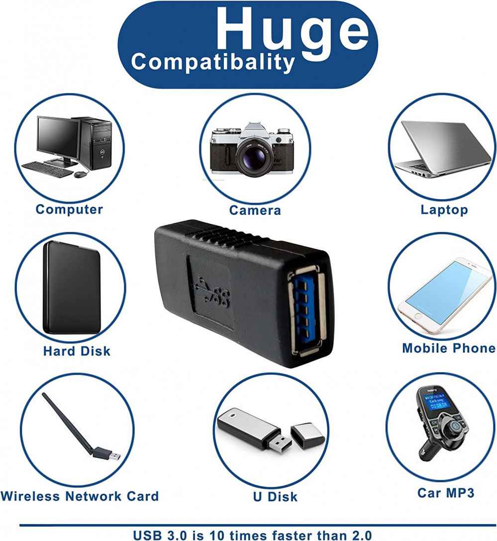 USB 3.0 Female to Extension 2 Pack Adapter - Fresh Stock Dated February 2026