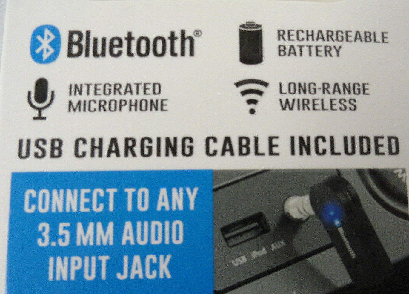 BLUETOOTH WIRELESS RECEIVER 3.5MM AUDIO STEREO MUSIC ADAPTER FOR STEREO OR CAR - Fresh Stock Dated February 2026