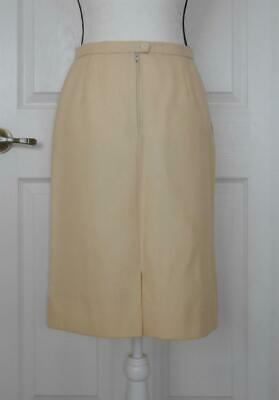 Vintage 1980s Ted Lapidus Skirt 40 French 8 US Butter Cream Straight - Fresh Stock Dated February 2026