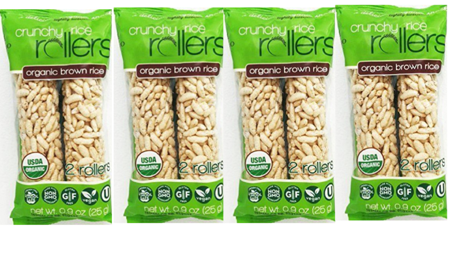 Organic Rice Snacks, Crispy Puffed Rice Rolls, Healthy Snack Original Brown Rice - Fresh Stock Dated February 2026