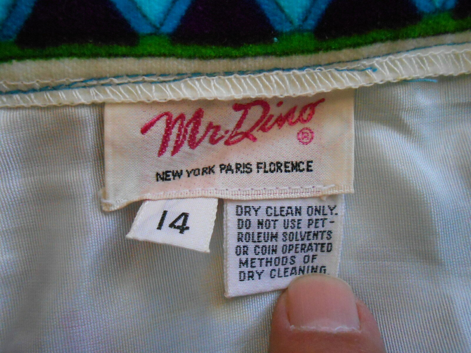 Vintage MR. DINO Multicolor Floral Geometric Print Velvet Maxi Skirt - Fresh Stock Dated February 2026