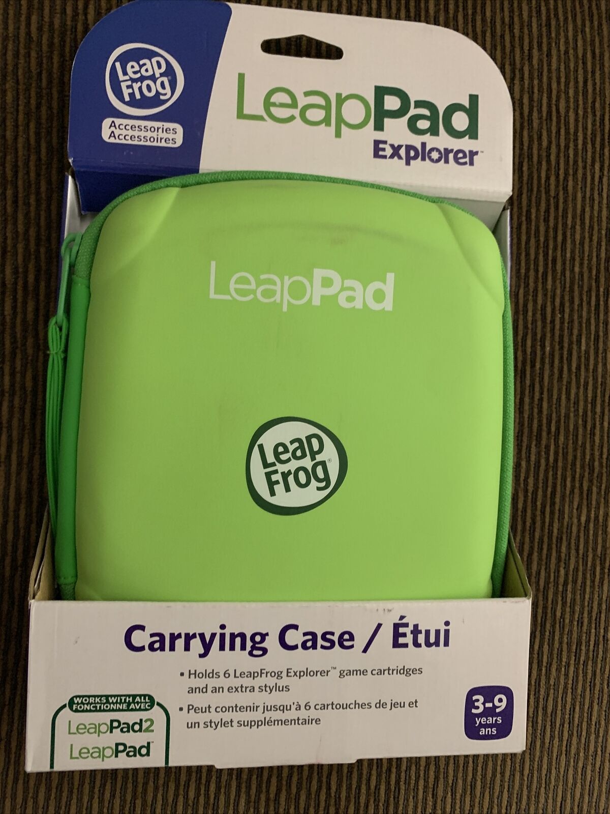 LeapFrog LeapPad LeapPad 2 Explorer Carrying Case Holds 6 Cartridges - GREEN NEW - Fresh Stock Dated December 2025